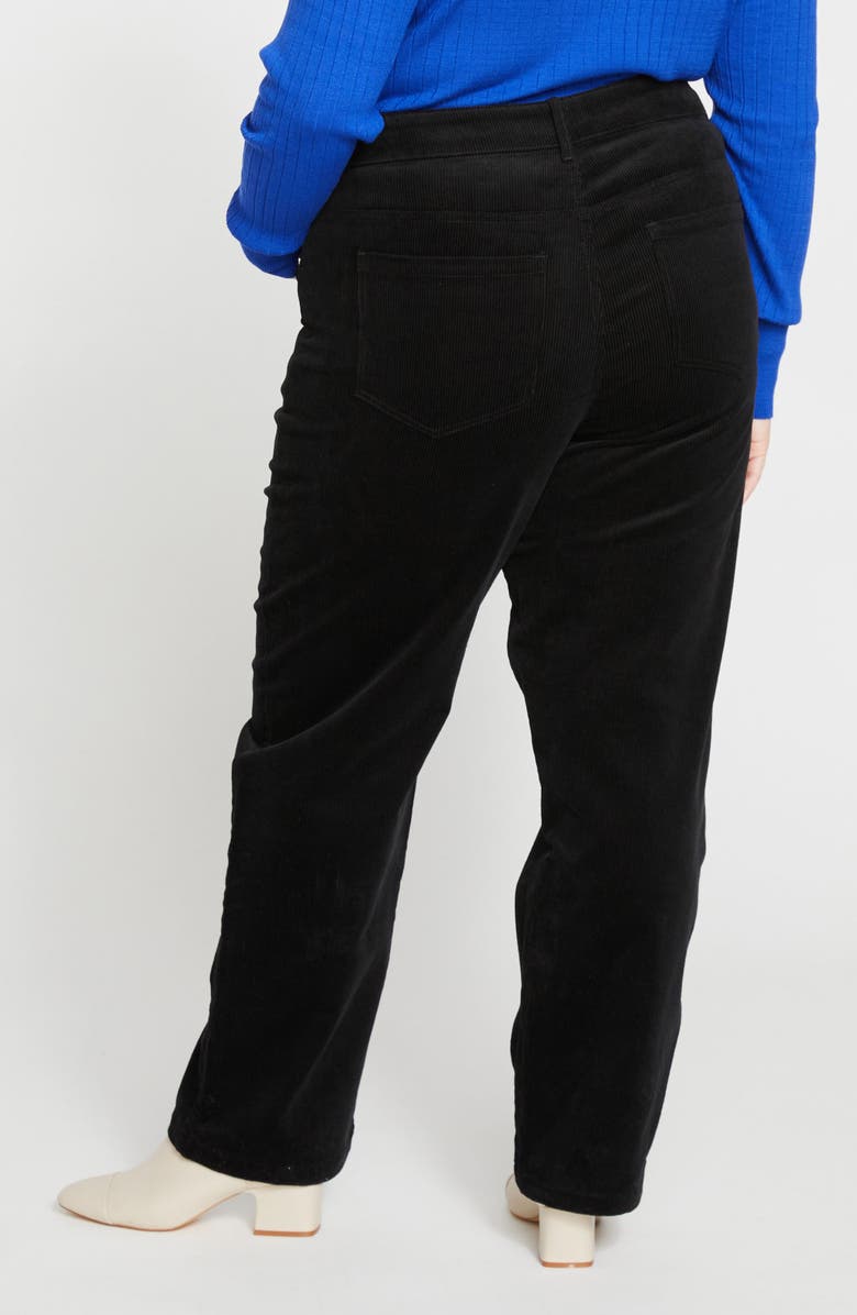 Universal Standard Cassidy High Waist Corduroy Straight Leg Pants, Alternate, color, Black