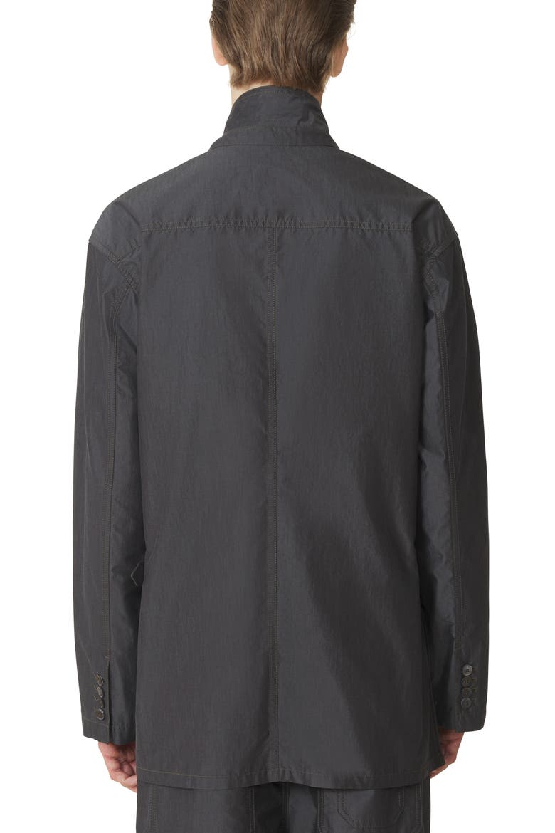 Black Loose-Fit Chambray Jacket, Alternate, color, Gray, Black