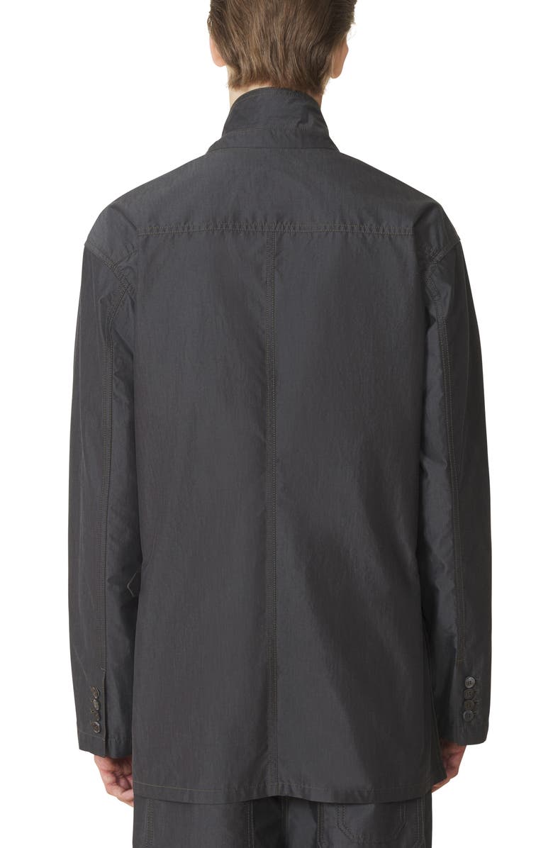Lanvin Black Loose-Fit Chambray Jacket, Alternate, color, Gray, Black