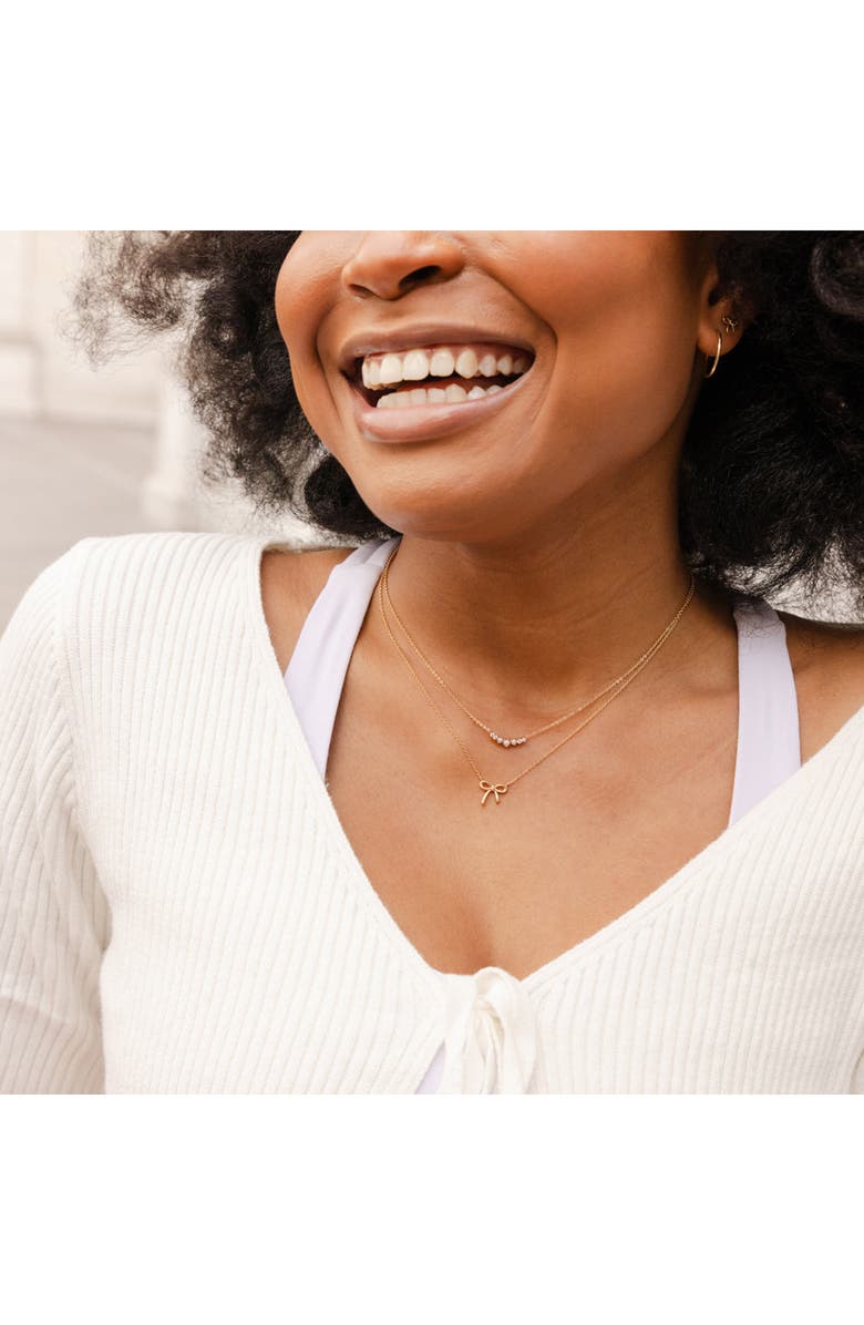 MADE BY MARY Bow Pendant Necklace, Alternate, color, Gold