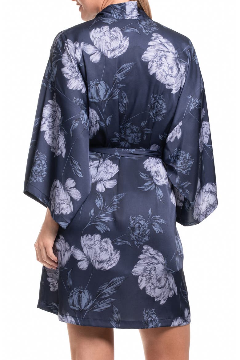 Floral Satin Robe, Alternate, color, AMELIA BLUE