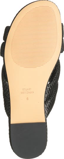 Crossover Raffia Slide Sandal