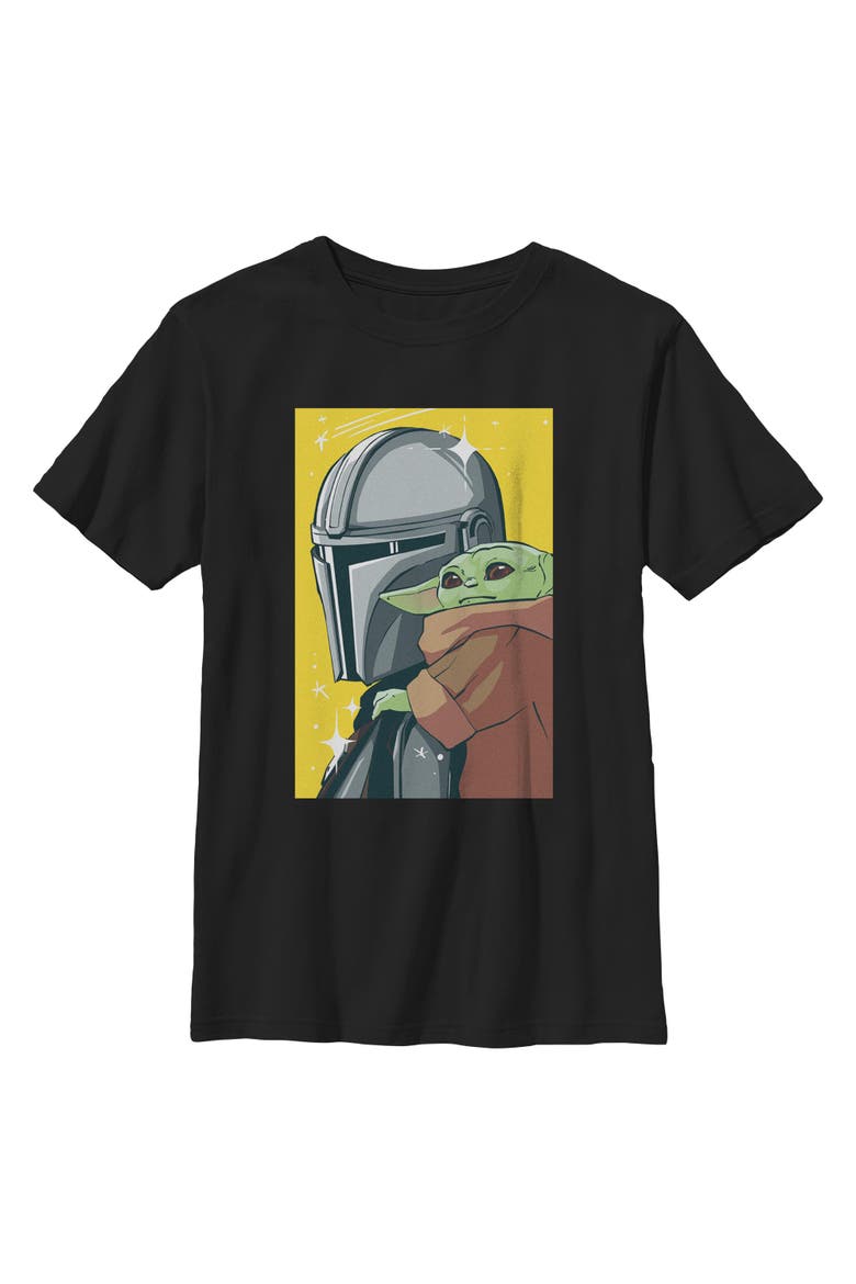 Boys' Retro Animated The Child Art Graphic Short Sleeve T-Shirt, Main, color, Black