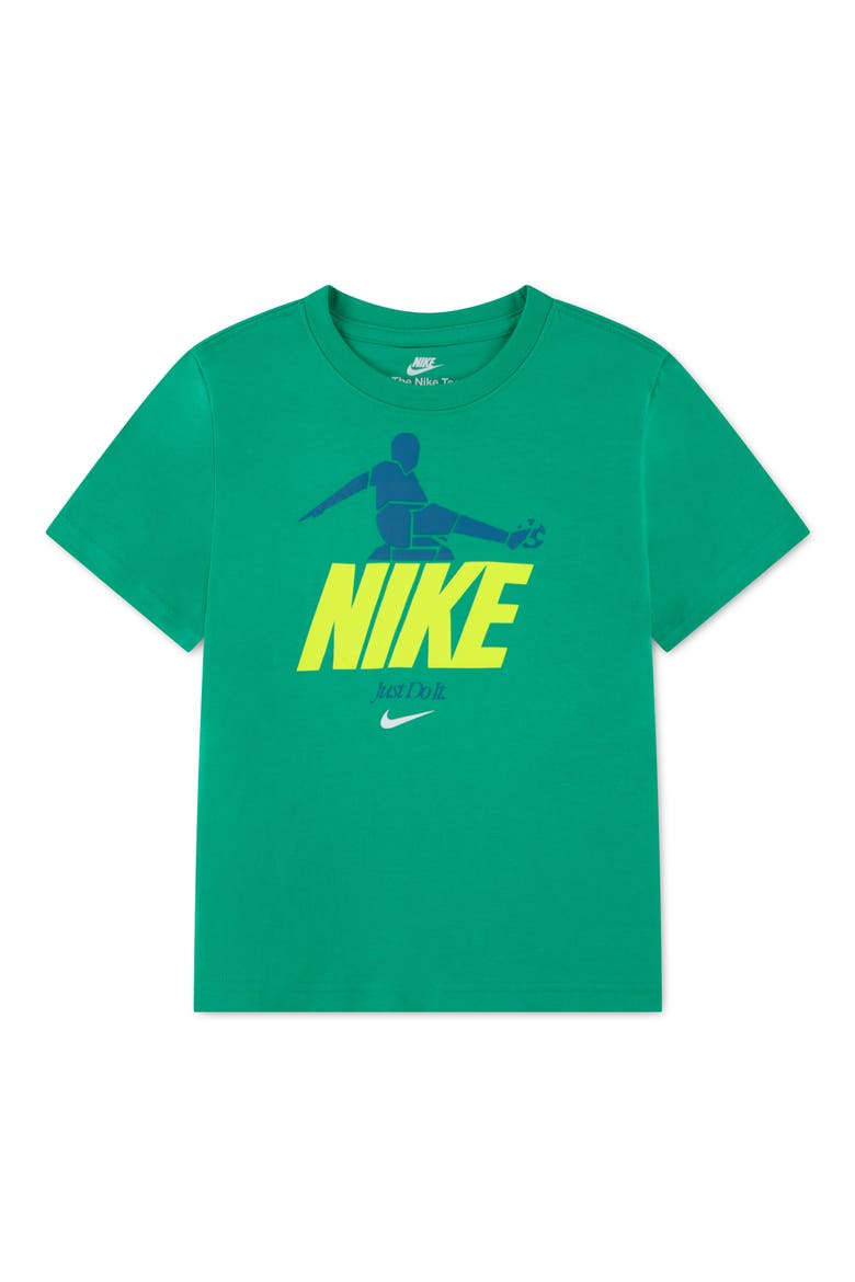 Kids' Kick Graphic Cotton Blend T-Shirt, Main, color, STADIUM GREEN