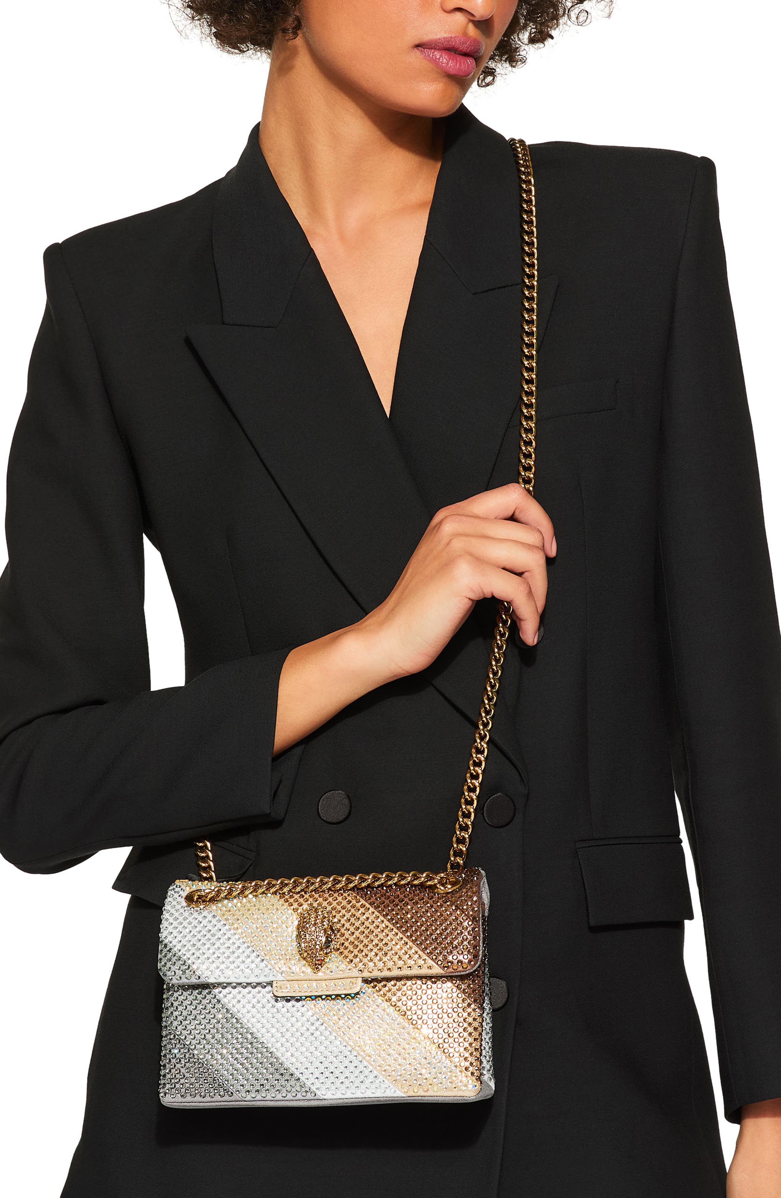 Mini Kensington Embellished Convertible Crossbody Bag, Alternate, color, OPEN GREY