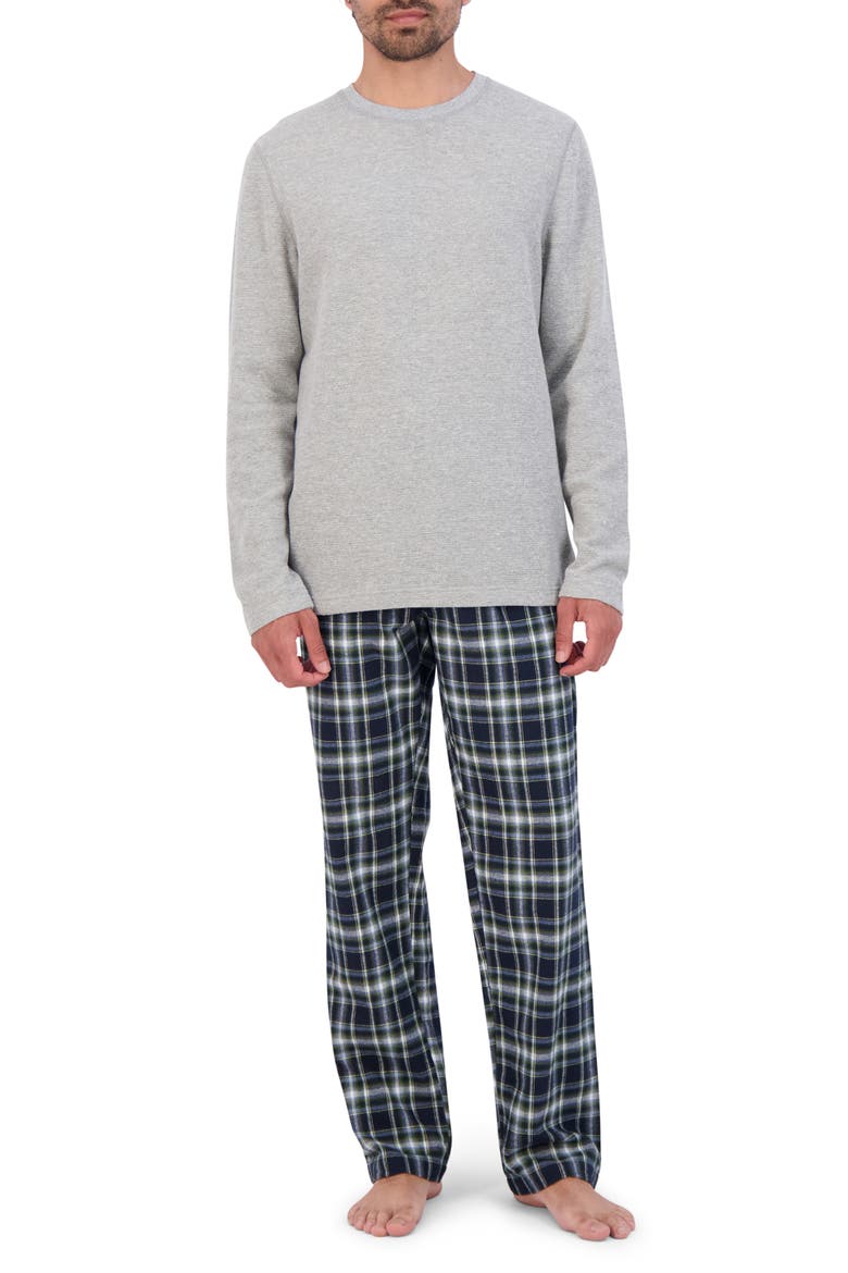 Fleece Sleep Set, Main, color, GREY PLAID