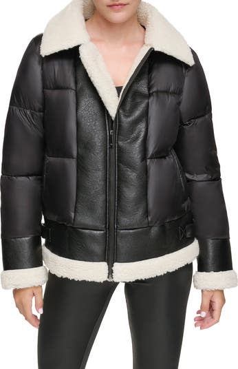 Faux fur trim cire puffer jacket online