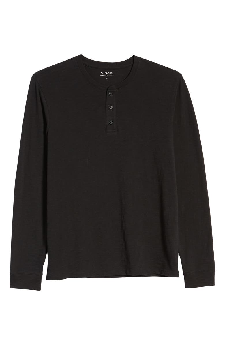 Vince Long Sleeve Slub Henley, Alternate, color, Black