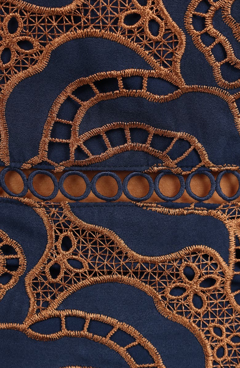 Petal & Pup Pierre Long Sleeve Cocktail Mermaid Dress, Alternate, color, Navy