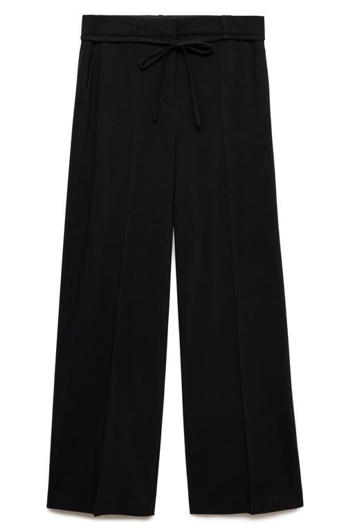 Mango Cagliari Straight Leg Pants In Black