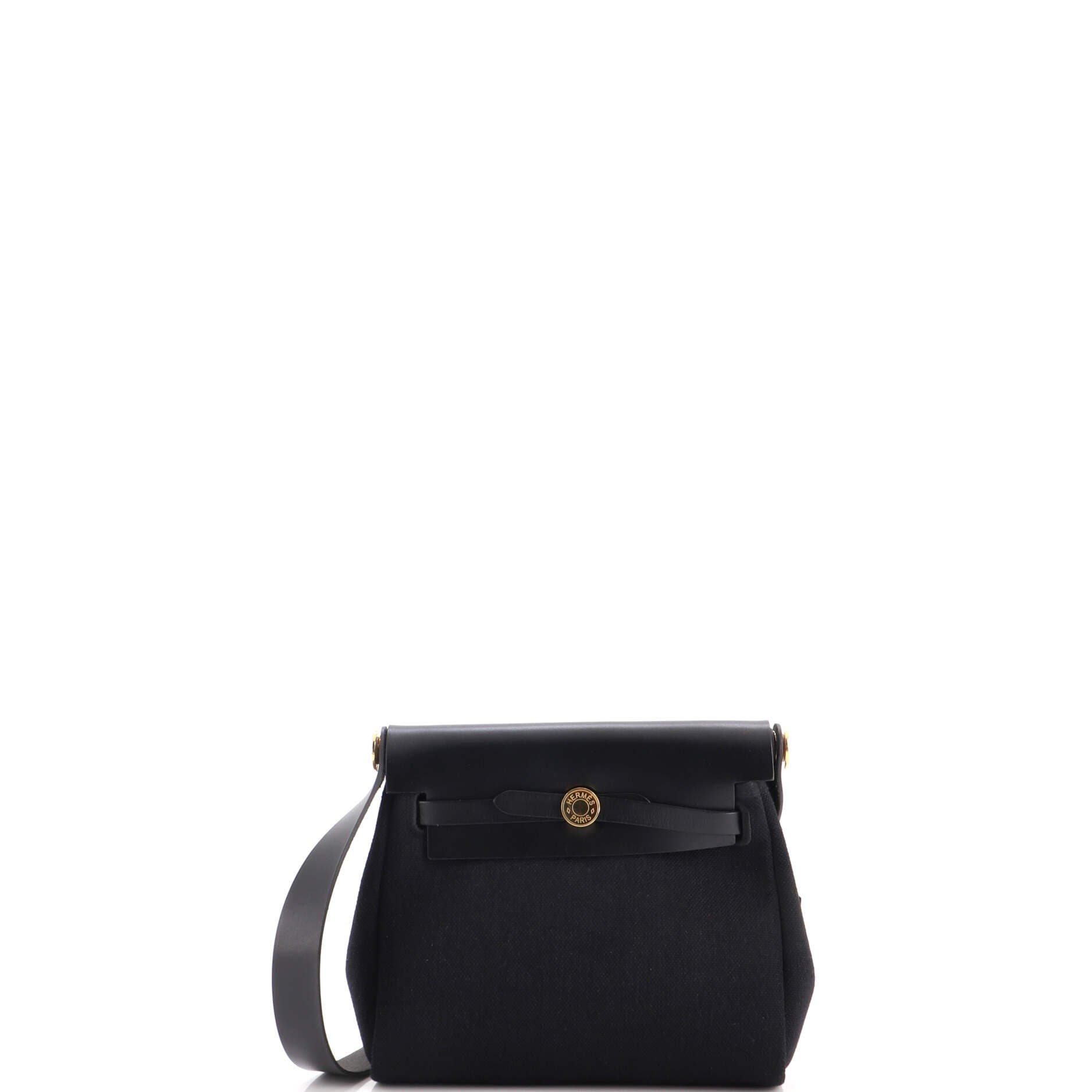 Herbag Zip Toile and Leather 20, Main, color, Black