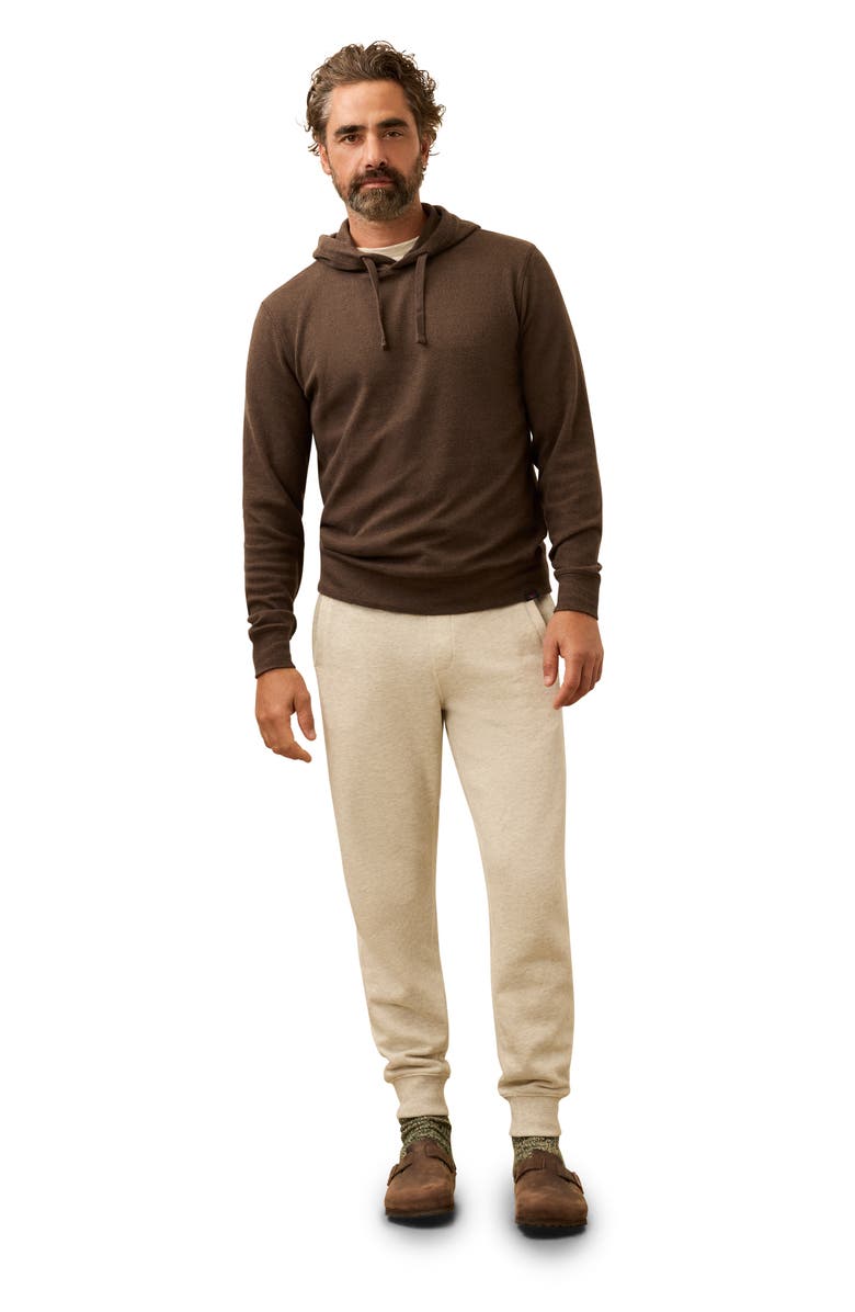 Faherty Legend Stretch Organic Cotton Blend Hoodie, Alternate, color, Valley Brown Twill
