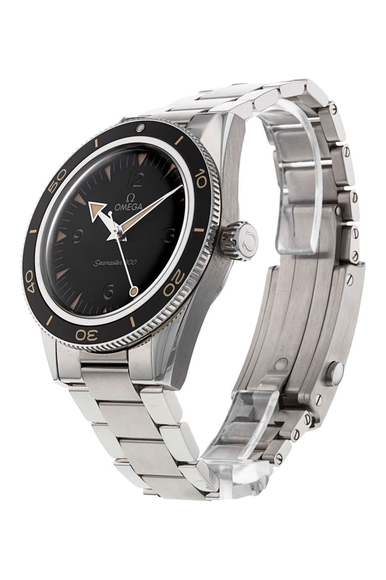 Omega Preowned Seamaster 300 Bracelet Watch, 41mm, Alternate, color, BLACK/SILVER