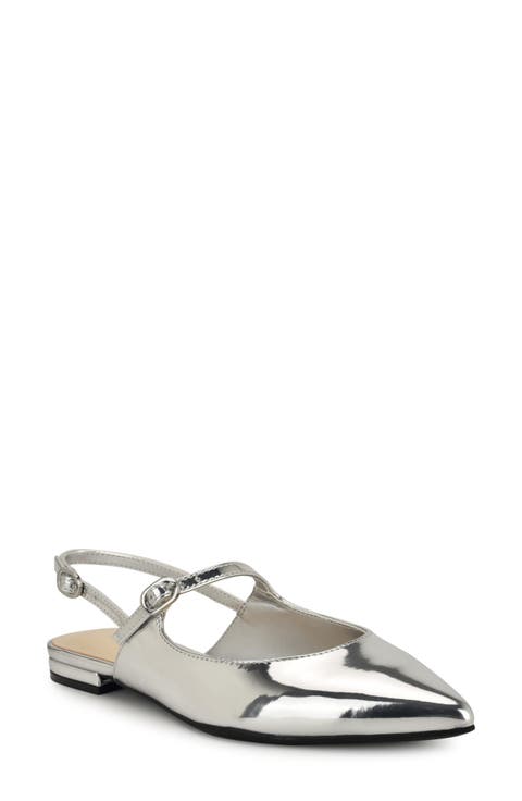 Daved Pointed Toe Slingback Flat (Women)