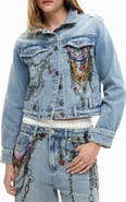 Desigual Embellished Denim Trucker Jacket
