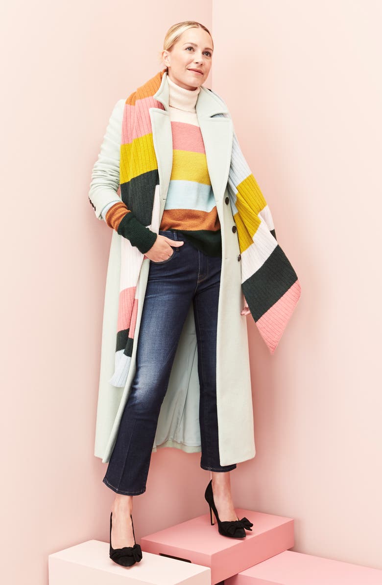 Halogen<sup>®</sup> x Atlantic-Pacific Stripe Cashmere Wrap, Alternate, color,