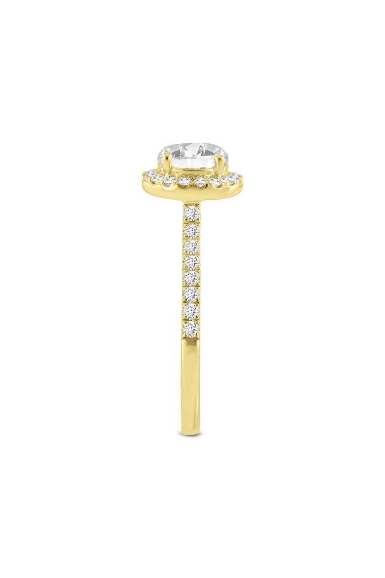 Solstice 14K Yellow Gold Round Cut Lab Grown Round Diamond Halo Engagement Ring - 1.3 Ct, Alternate, color, 14K Yellow Gold