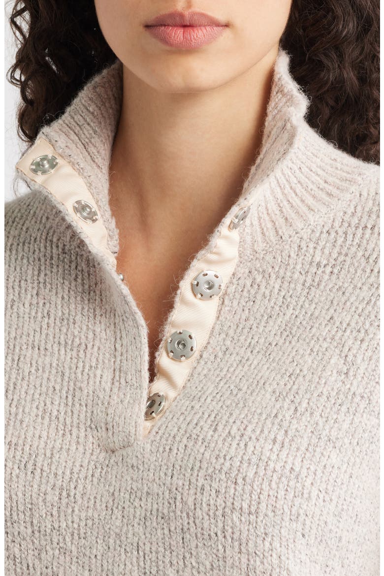 Snap Front Henley Sweater, Alternate, color, OAT
