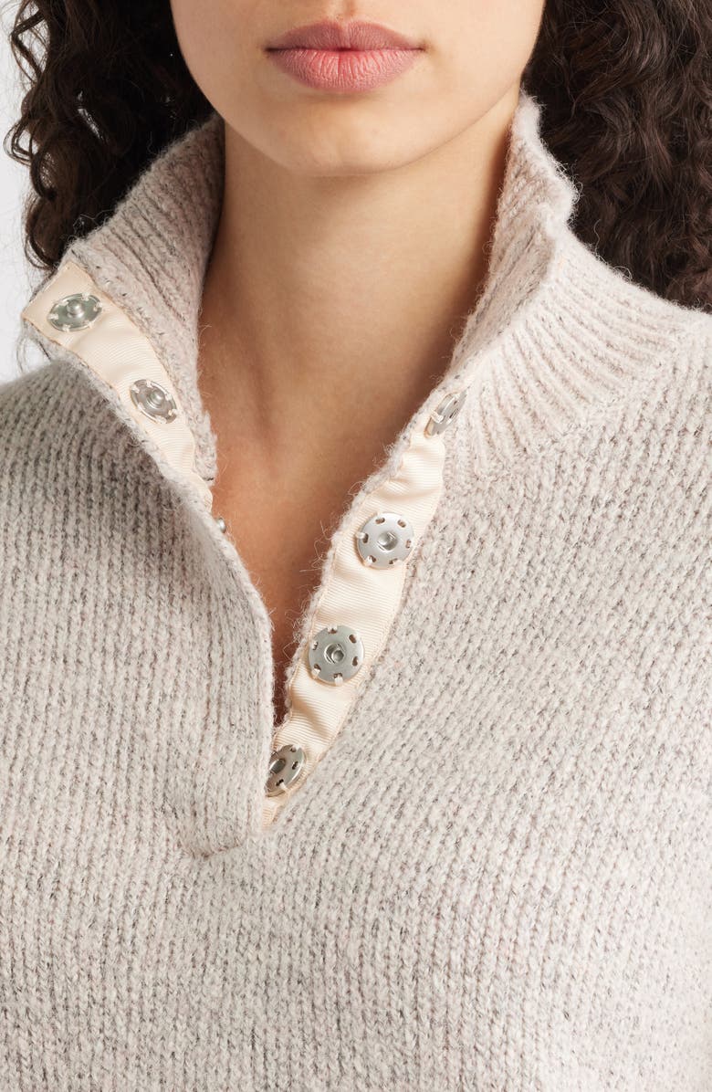 525 america Snap Front Henley Sweater, Alternate, color, Oat