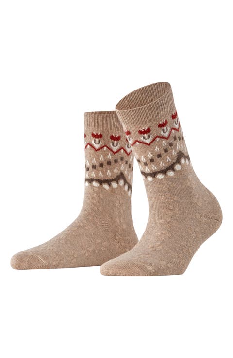 Fair Isle Crew Socks
