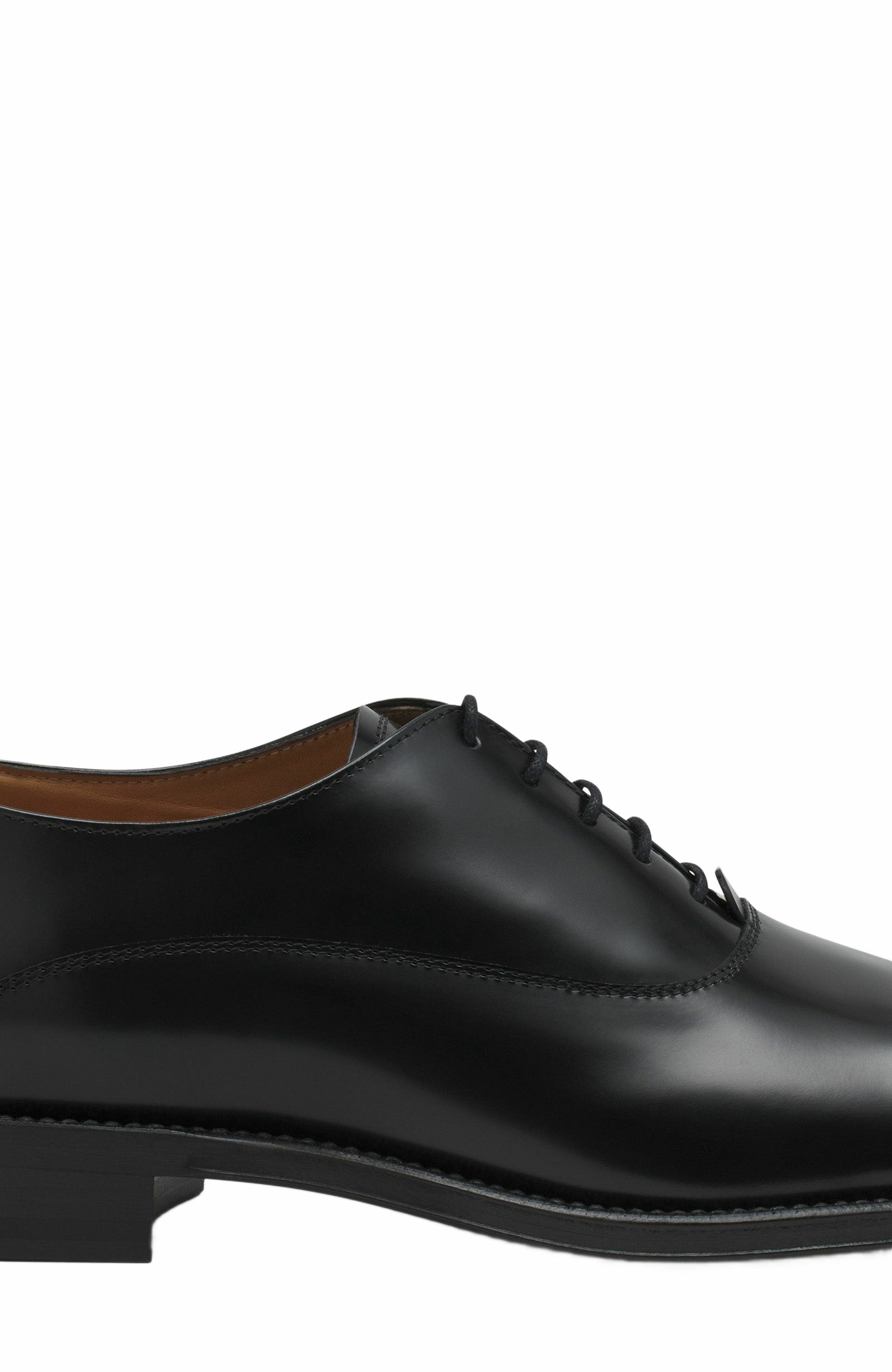 Lanvin Signature Leather Oxford Shoes, Alternate, color, Black