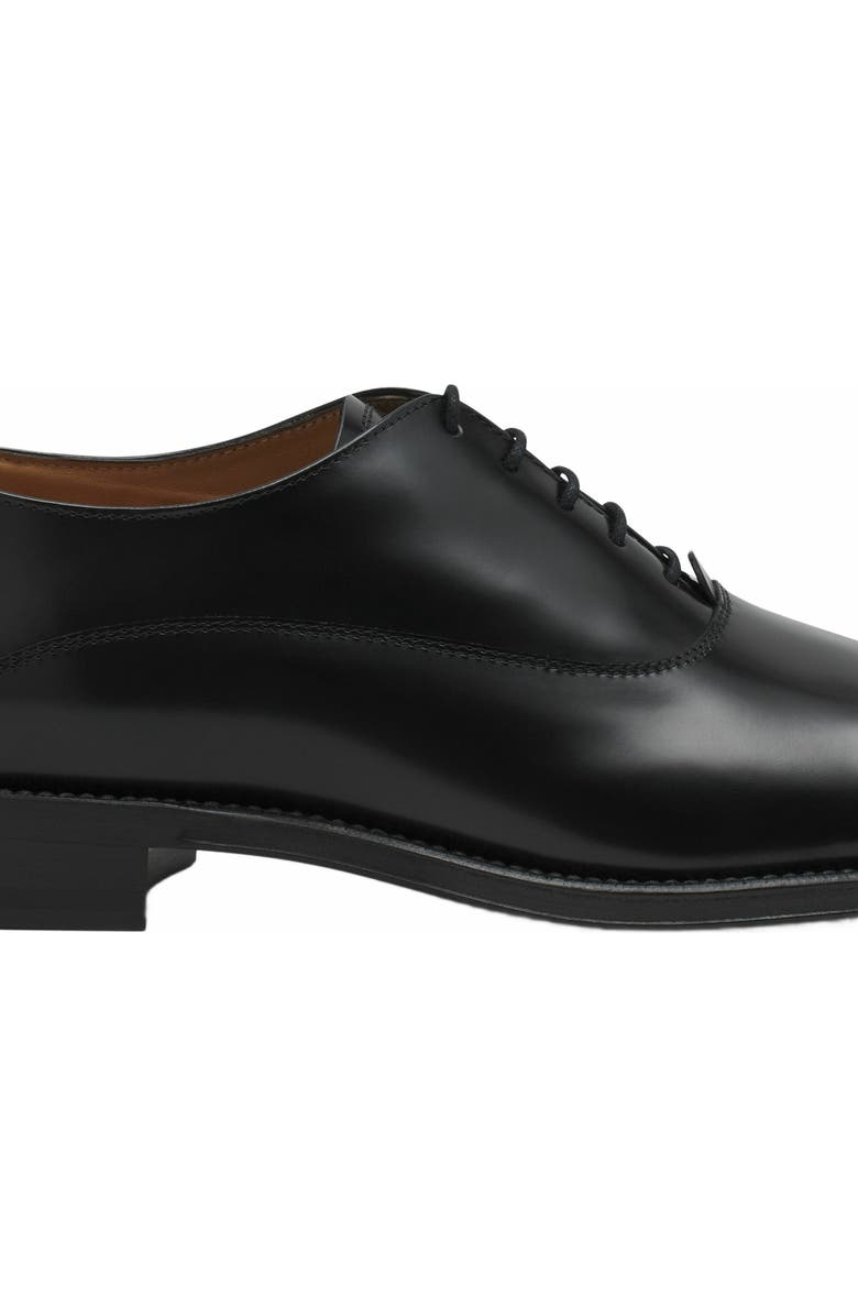 Lanvin Signature Leather Oxford Shoes, Alternate, color, Black