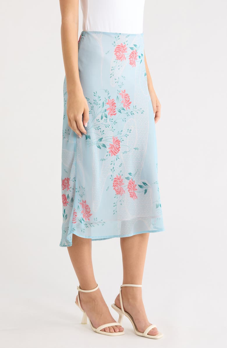 Bella Venice The Lawson Floral Skirt, Alternate, color, Blue/ Pink Flower