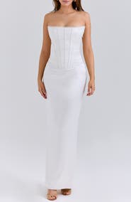 HOUSE OF CB Strapless Corset Column Dress