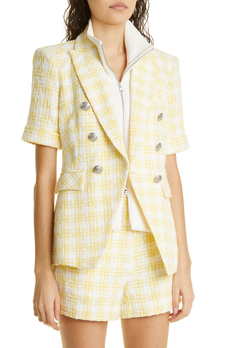 Veronica Beard Jenny Short Sleeve Tweed Dickey Jacket, Alternate, color, 