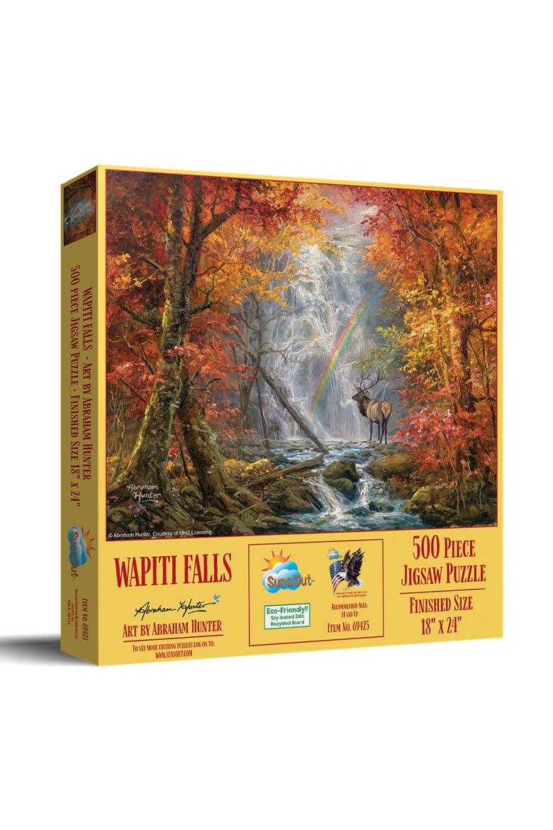 Wapiti Falls 500 piece Jigsaw Puzzle for Adults, Main, color, Multicolor