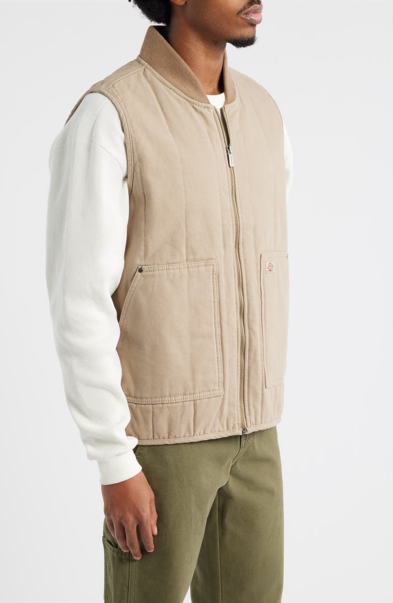 Dickies Quilted Cotton Canvas Vest, Alternate, color, Desert Sand