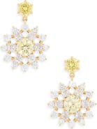 Nadri Snowflake Cubic Zirconia Drop Earrings