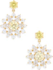 Nadri Snowflake Cubic Zirconia Drop Earrings