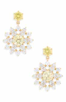 Snowflake Cubic Zirconia Drop Earrings