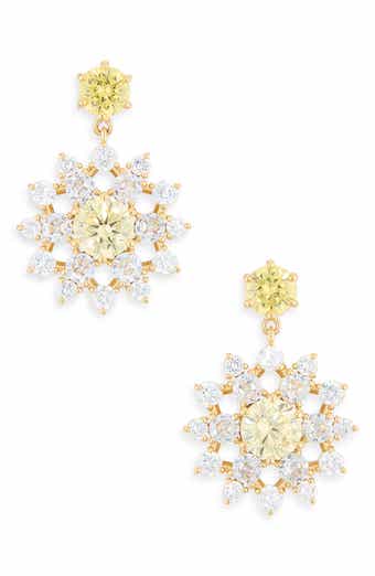 Snowflake Cubic Zirconia Drop Earrings