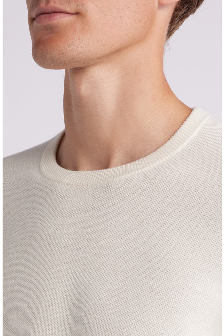 Honeycomb Merino Wool Crewneck Sweater, Alternate, color, WINTER WHITE - C01