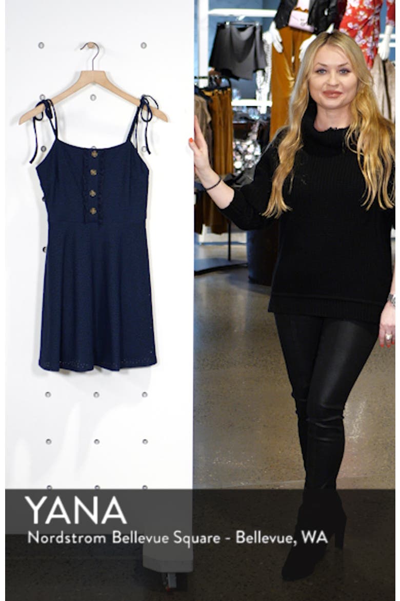 Tie Shoulder Eyelet Fit & Flare Dress video