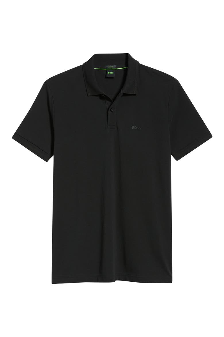 Pio Piqué Pima Cotton Polo, Alternate, color, BLACK