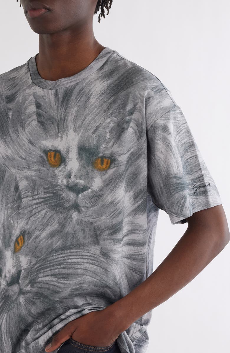 Givenchy Cat Print T-Shirt, Alternate, color, 