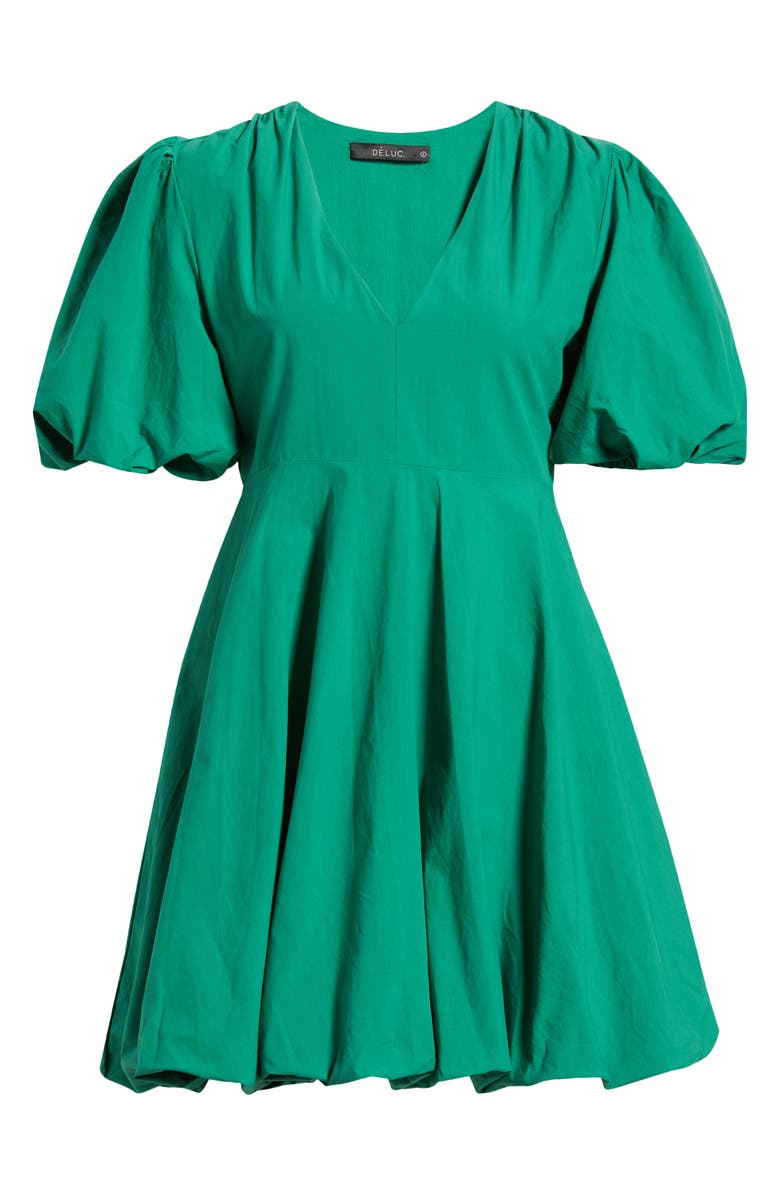 DELUC Palma Bubble Hem Cotton Poplin Dress, Main, color, Green