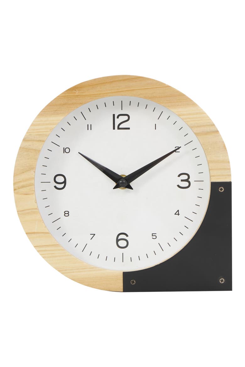 Modern Light Brown Wood Clock, Main, color, LIGHT BROWN