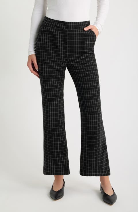 Windowpane Kick Flare Pants