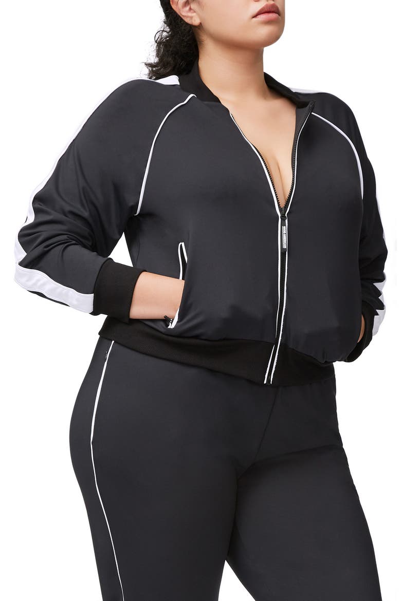 Piped Bomber Jacket, Alternate, color, BLACK001