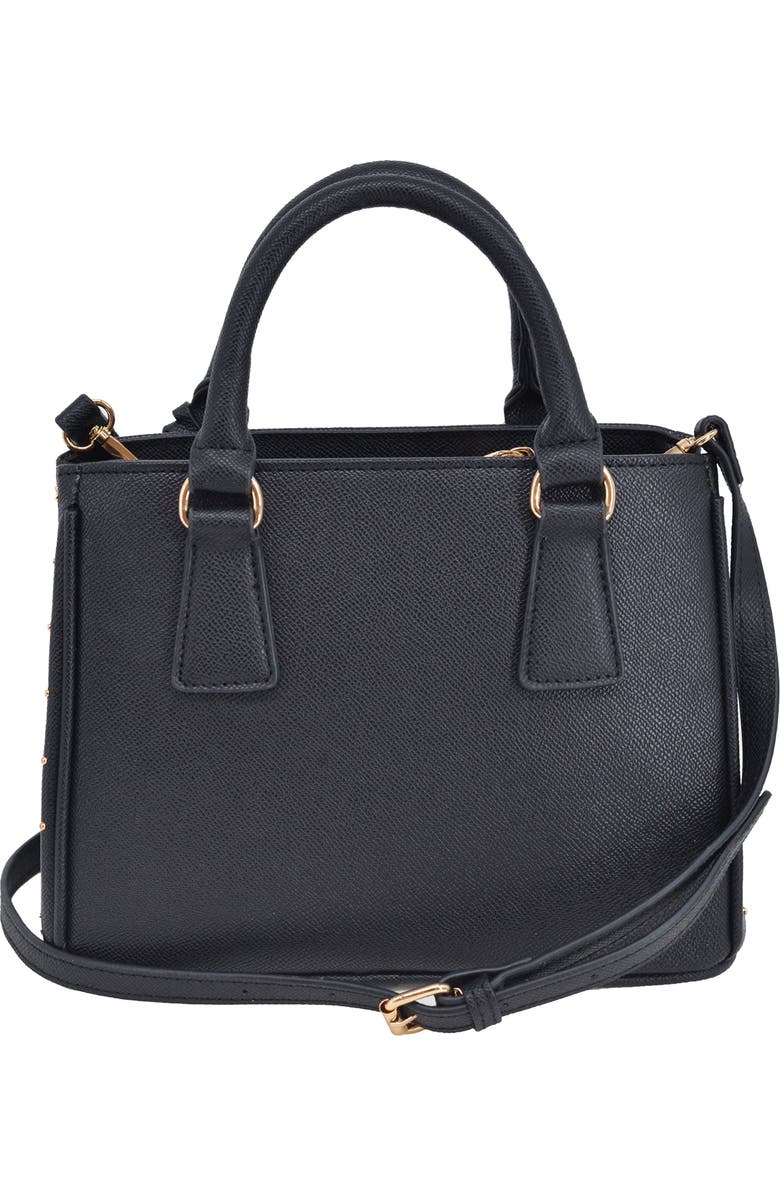 bebe Sagan Studded Mini Satchel, Alternate, color, Black