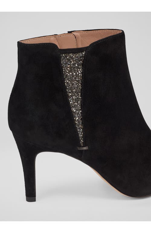 Lk Bennett Queenie Crystal Pointed Toe Bootie In Black