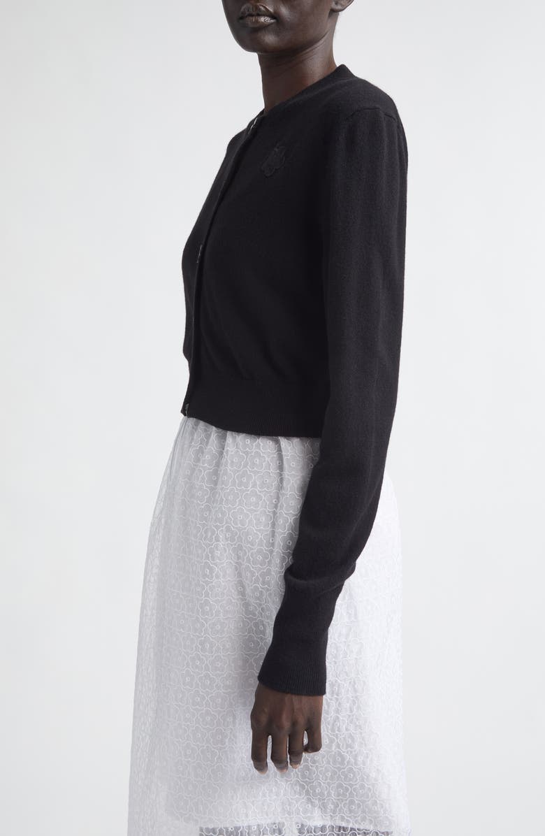 Cecilie Bahnsen CBdua Summer Cashmere & Wool Cardigan, Alternate, color, Black