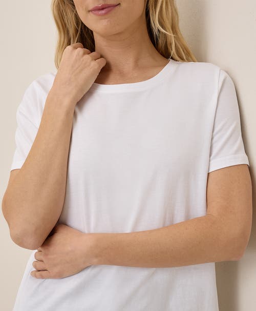 Pact Organic Cotton Luxe Stretch Jersey Slim Tee In White
