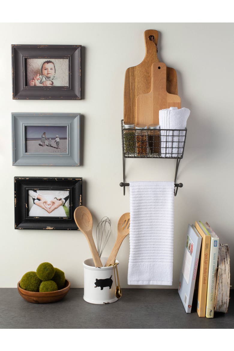 Farmhouse Metal Towel Rack, Alternate, color, Grey