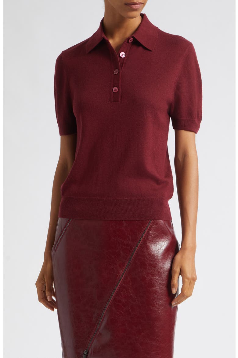 Rue Wool Short Sleeve Polo, Main, color, OXBLOOD