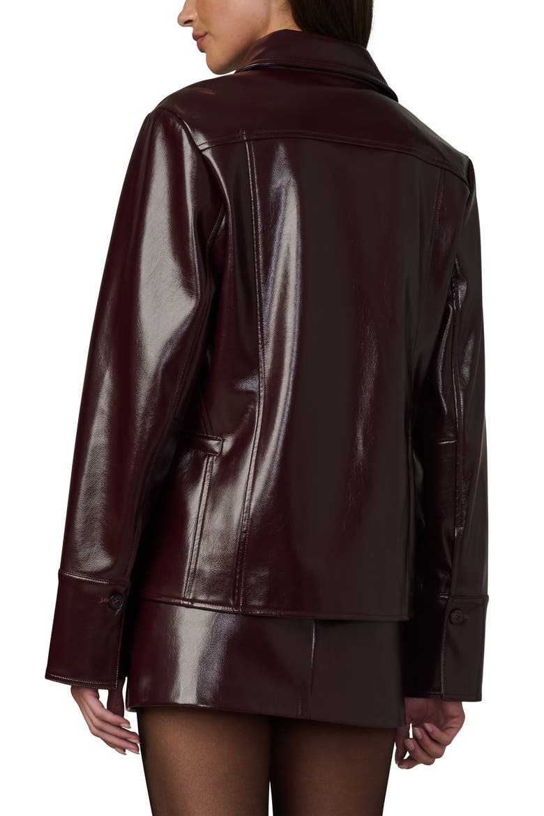 The Daisy Faux Leather Jacket, Alternate, color, BORDEAUX